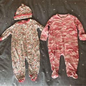 {bundle of 2} Magnetic Me 0-3 month Footie pajamas • suuuuper soft • GUC